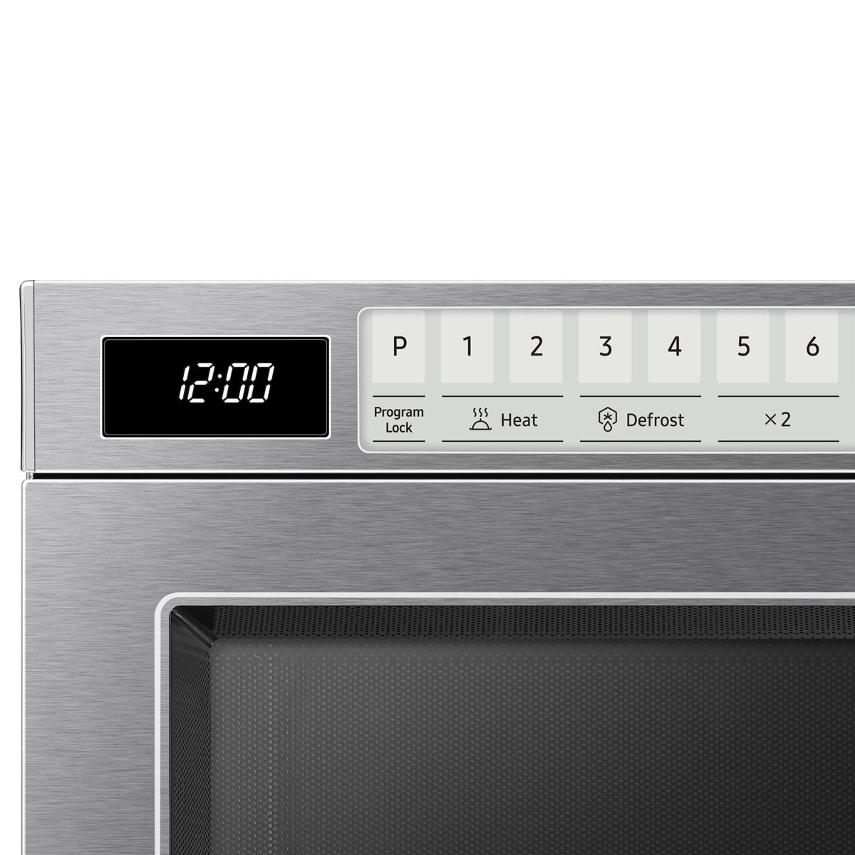 Close up image of Samsung Commerical Microwave 26L control panel