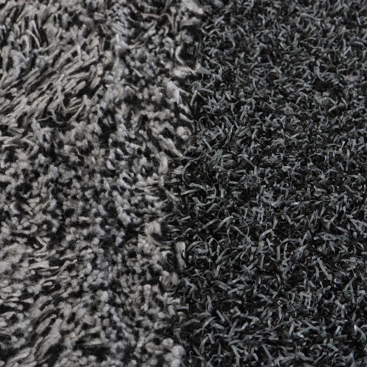 Close up image of mat where two colours meet