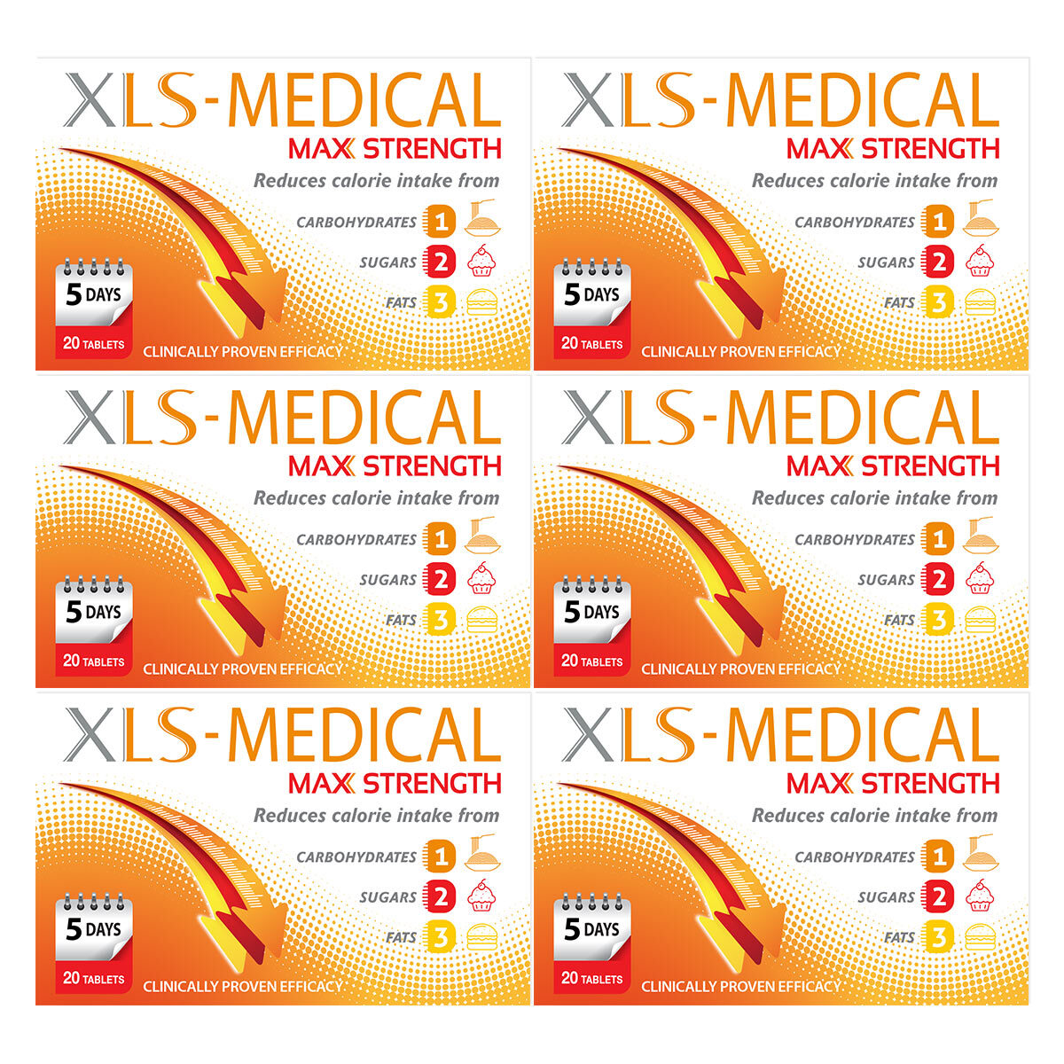 XLS Medical Max Strength, 6 x 20 Count