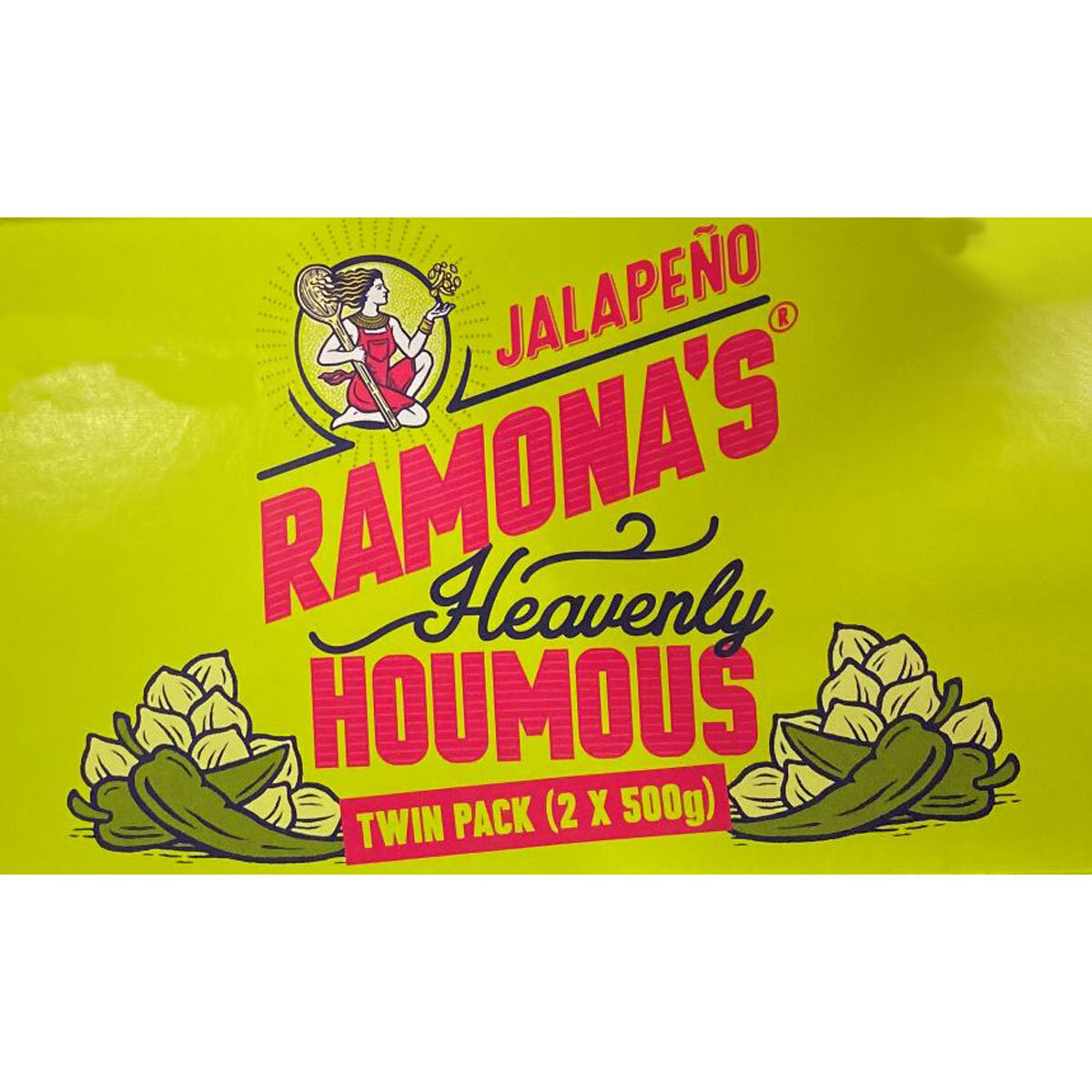 Ramona's Kitchen Jalapeno Houmous, 2 x 500g