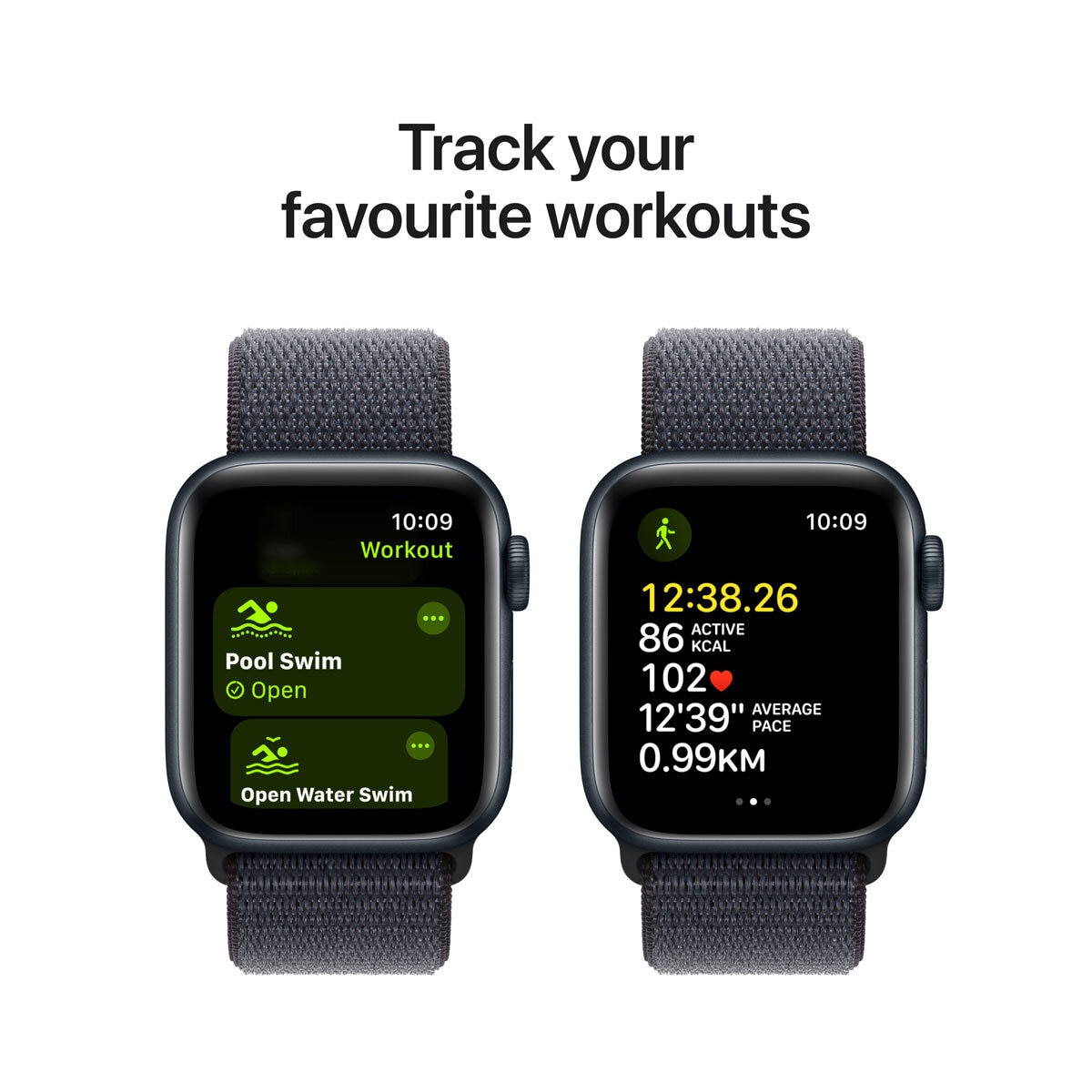 Apple Watch SE GPS, 40mm Midnight Aluminium Case with Sport Band