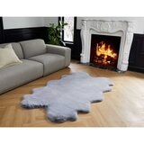 Mon Chateau Faux Fur Quad Rug in Grey Tipped