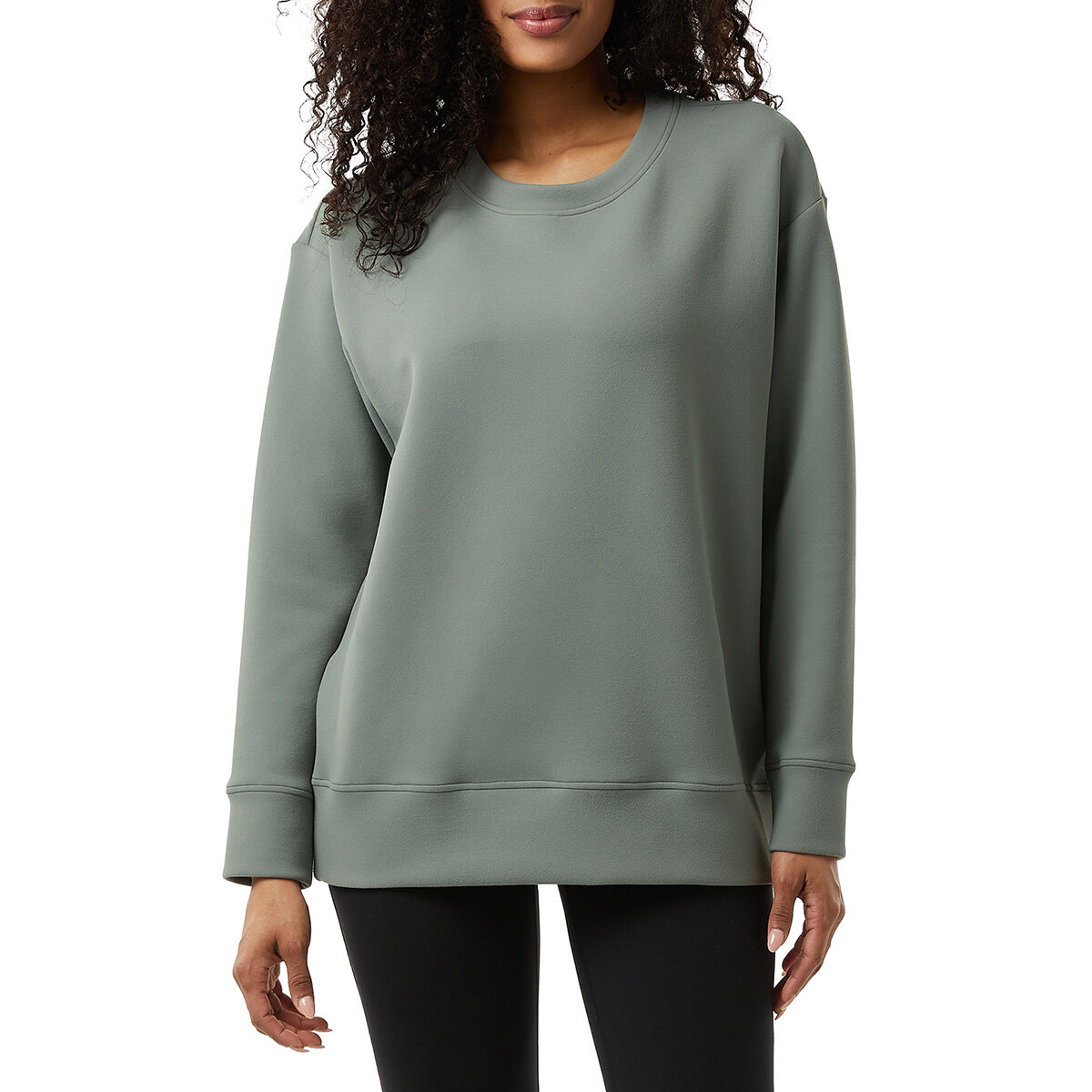 34 Degrees Ladies Sueded Tech Crewneck