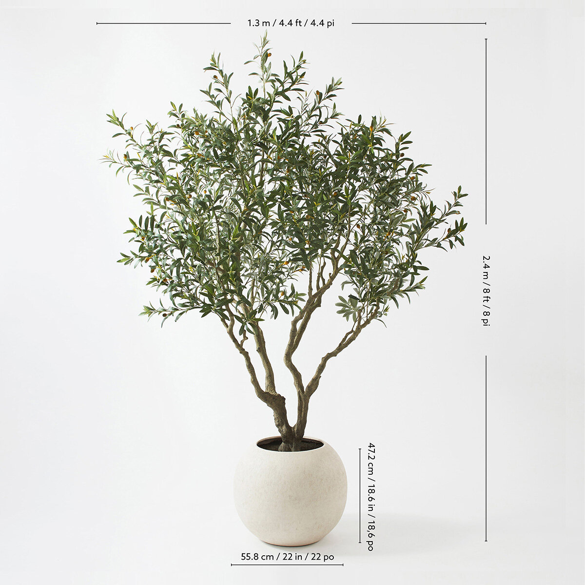 Artifical 8ft Olive Tree in Planter