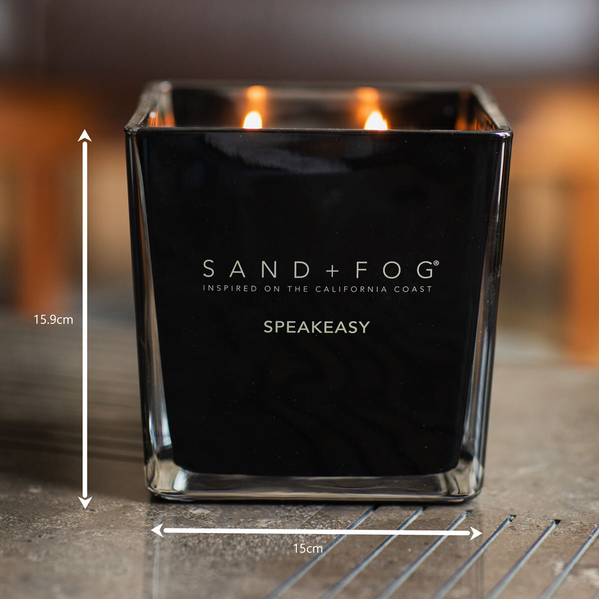 Sand & Fog Square 4 Wick Candle in Speakeasy