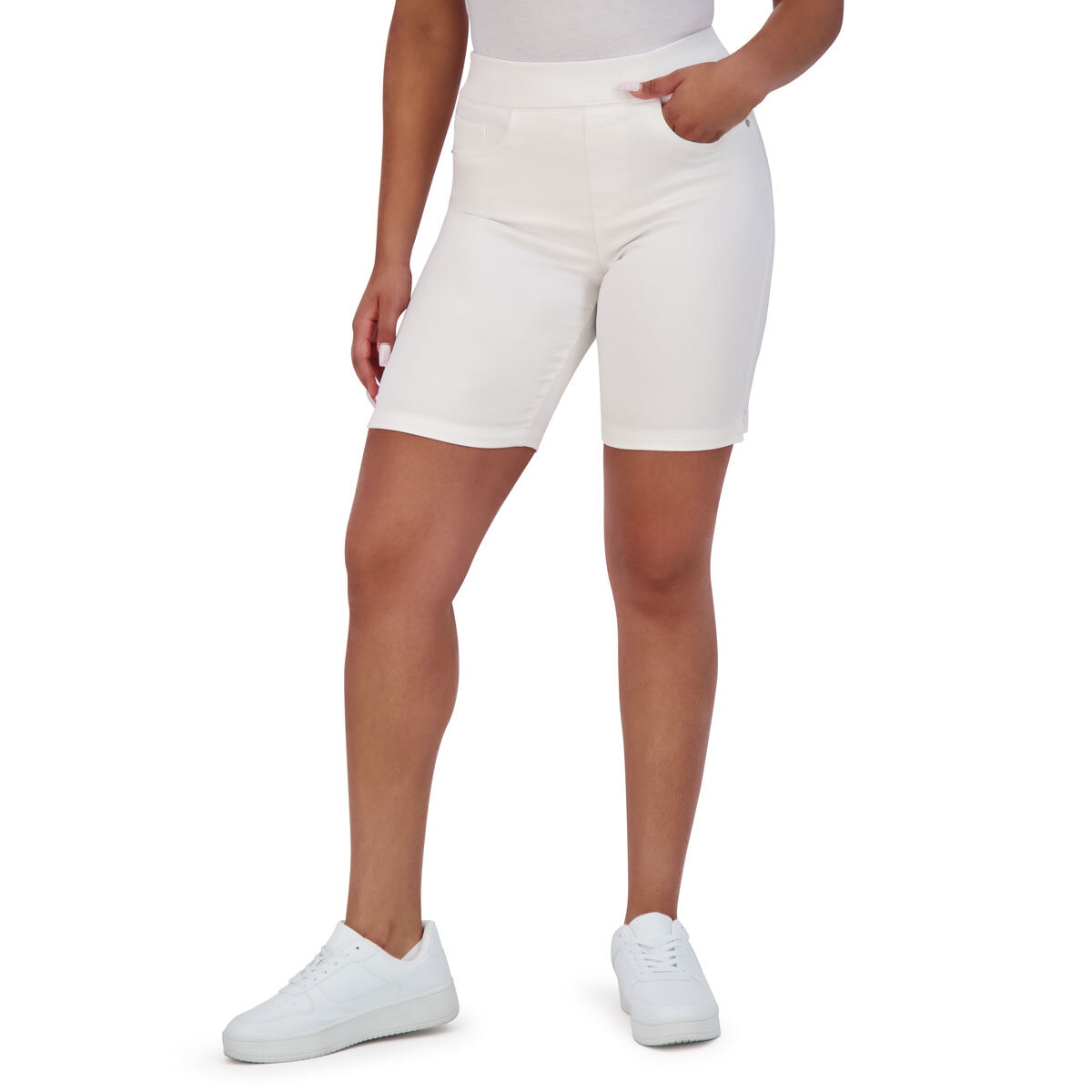 DKNY Ladies Pull On Short in White