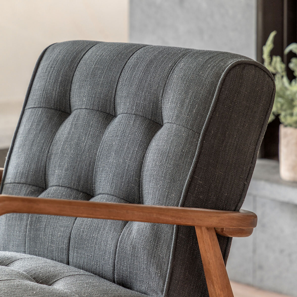 Gallery Humber Dark Grey Linen Armchair