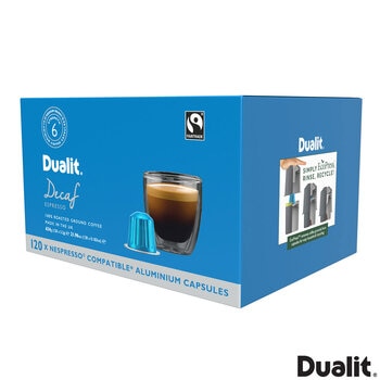 Dualit Decaf Nespresso Compatible Aluminium Coffee Capsules, 120 Servings