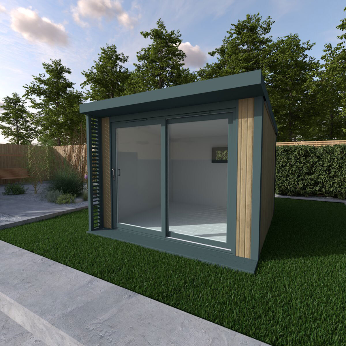 Installed Green Retreats Basebox Plus Garden Room 3m x 3m