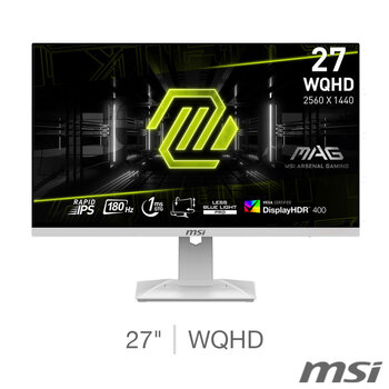 MSI MAG 274QRFW 27 inch WQHD 180Hz IPS Gaming Monitor, 936-CC29H-248