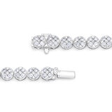 3.00ctw Round Brilliant Cut Diamond Cluster Bracelet, 18ct White Gold