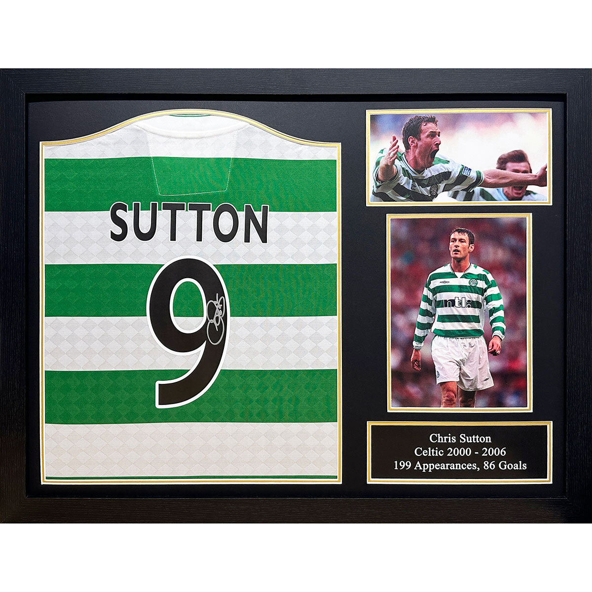 Chris Sutton Signed Framed Celtic Football Shirt