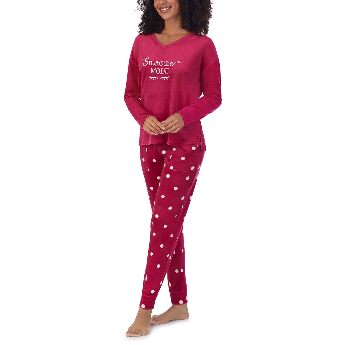 Jane & Bleeker Women's Silky Plush 2 Piece Pyjama Set