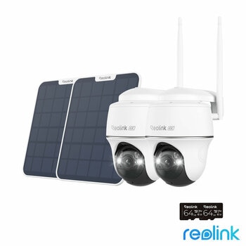 Reolink Argus PT Ultra 4K 8MP Wireless Pan & Tilt Solar/Battery Camera with Spotlights + 64GB SD Card - 2 Pack Reolink Argus PT Ultra 4K 8MP Wireless Pan & Tilt Solar/Battery Camera with Spotlights + 64GB SD Card - 2 Pack