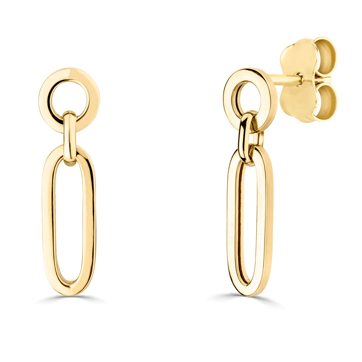 14ct Yellow Gold Paperclip Earrings
