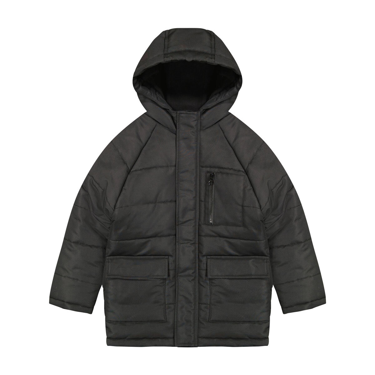 Andy & Evan Boys & Girls Back to School Quilted Parka in Black