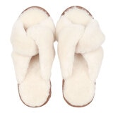 Kirkland Signature Ladies Shearling Slider Slipper in Tan