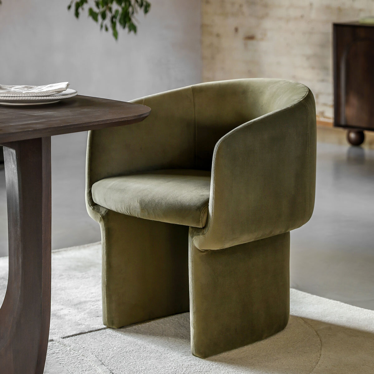 Gallery Holm Green Fabric Dining Chair