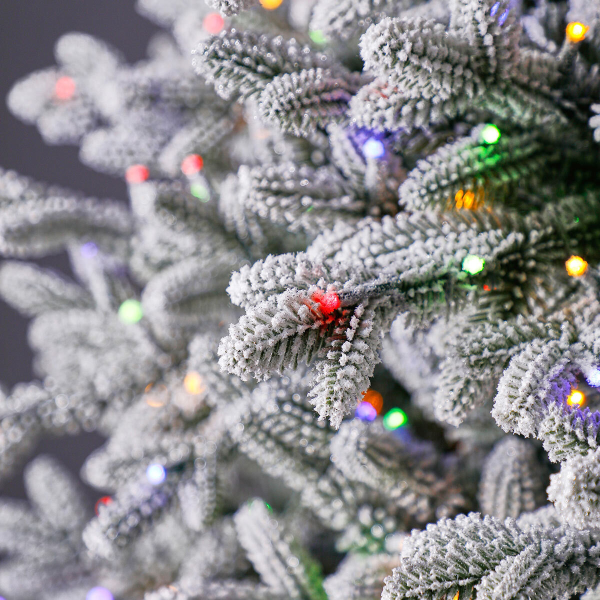 Buy 7.5ft Pre-Lit Glitter Flocked Aspen Tree Close-Up2 Image at Costco.co.uk