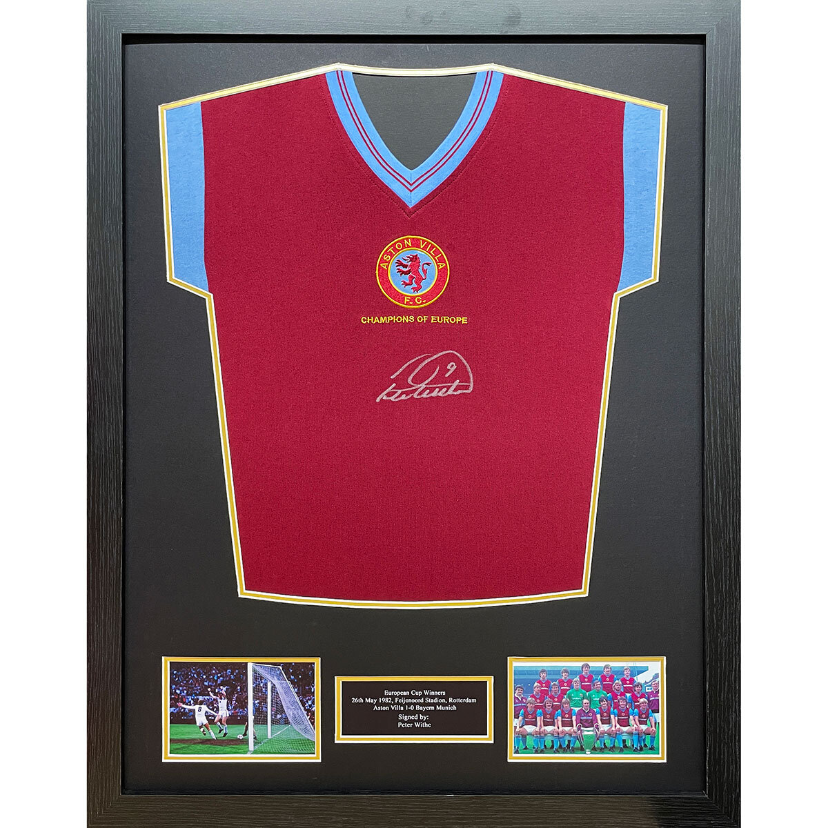 Peter Withe signed Aston Villa shirt