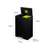 EKO Ecocasa II Recycling Bin 20L+20L in Matte Black