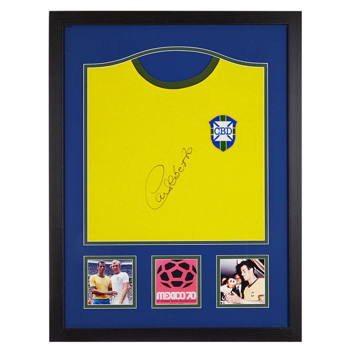 Carlo Alberto Signed Framed Brazil Football Shirt