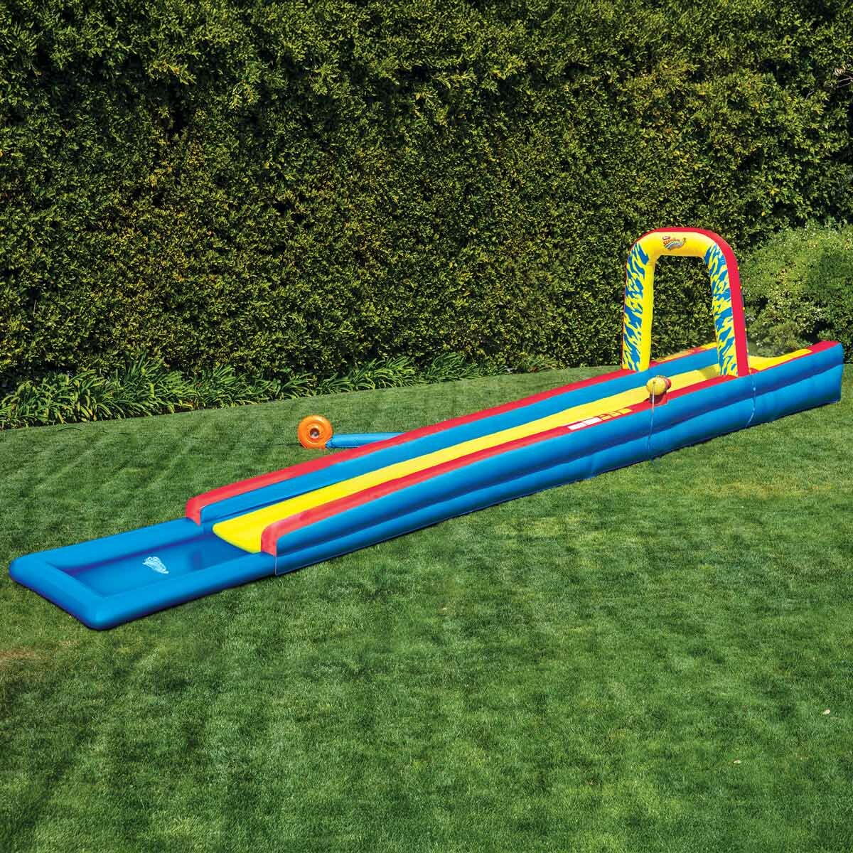 Lifestyle image of the Wham-O Slip N' Slide Air Splash Zone (32 ft) Lifestyle image of the Wham-O Slip N' Slide Air Splash Zone (32 ft)