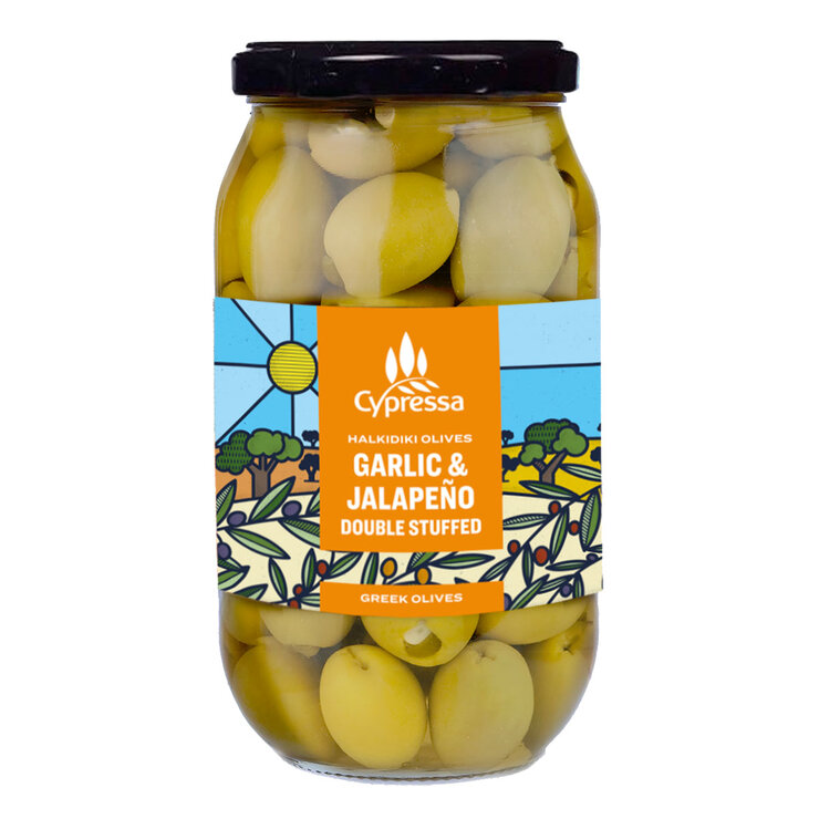 Cypressa Garlic & Jalapeno Greek Olives, 990g Costco UK