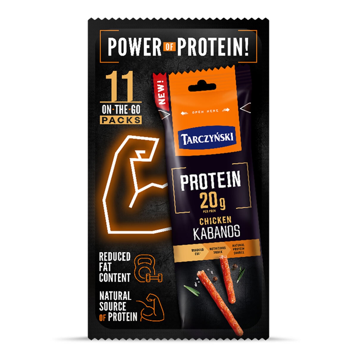 Tarczynski Protein Chicken Kabanos, 11 x 50g