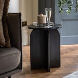 Gallery Amalfi Black Marble Side Table