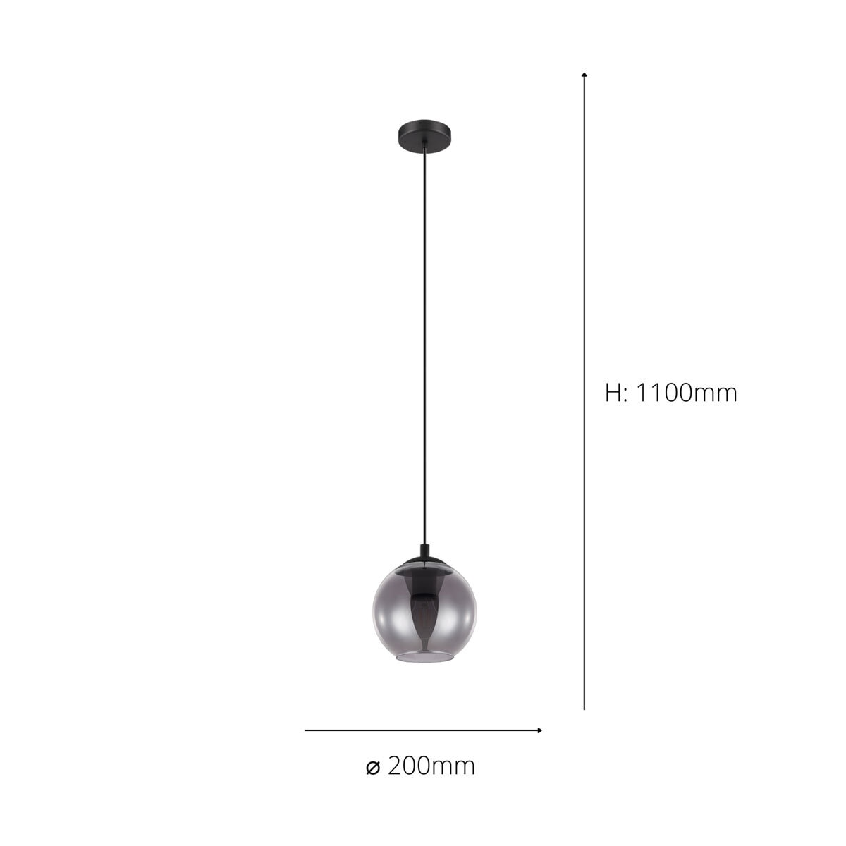 image of light with measurements