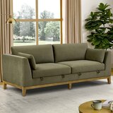 Thomasville Mokena Green Fabric 2 Seater Sofa with Storage Seats