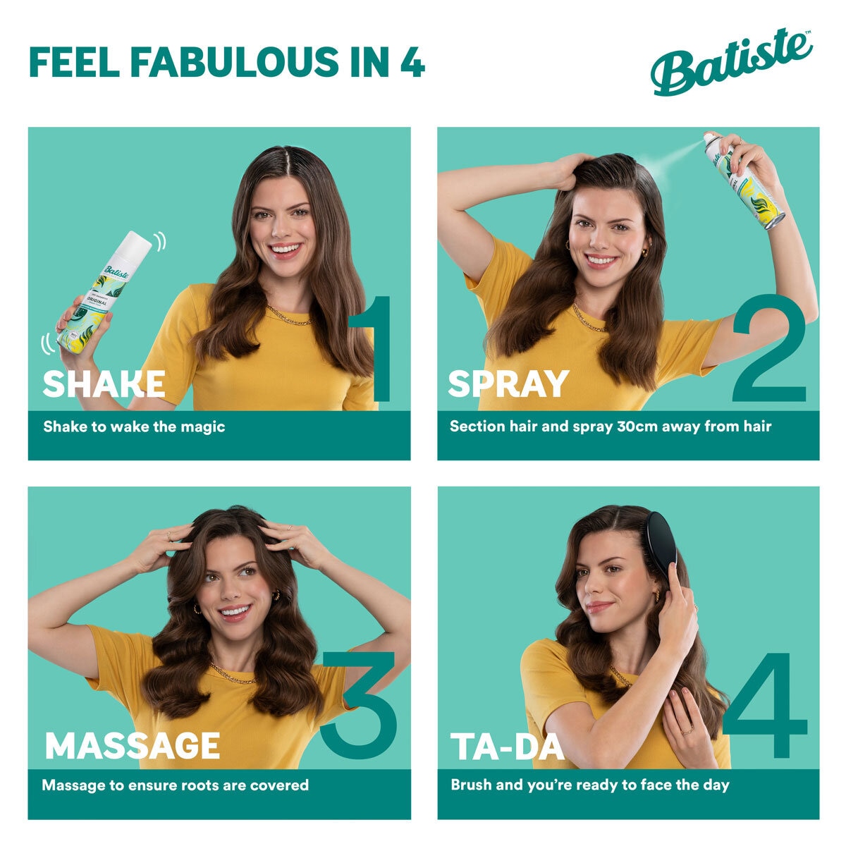 Batiste Original Dry Shampoo, 6 x 350ml