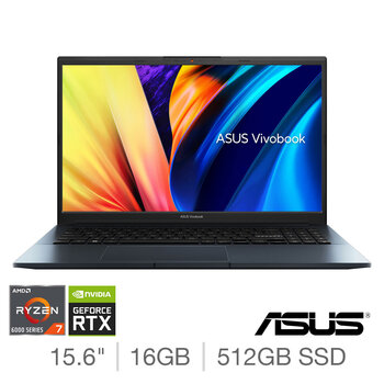 ASUS Vivobook Pro, AMD Ryzen 7, 16GB RAM, 512GB SSD, NVIDIA GeForce RTX 3050 Ti, 15.6 Inch Laptop, M6500RE-HN063W