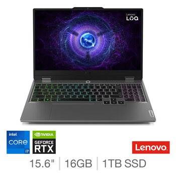 Lenovo ILOQ 15IAX9, Intel Core i7, 16GB RAM, 1TB SSD, NVIDIA GeForce RTX 4060, 15.6 Inch Gaming Laptop, 83DV00QPUK