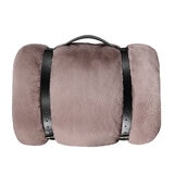 Mon Chateau Foldover Faux Fur Throw in Pink, 152 x 177 cm