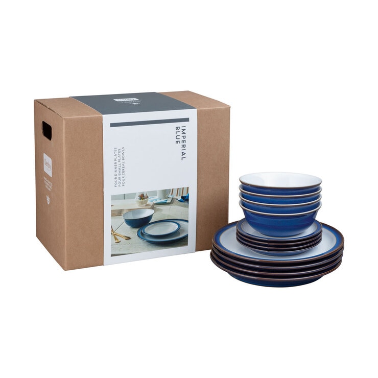 Denby Stoneware 12 Piece Dinnerware Set, Imperial Blue | Costco UK