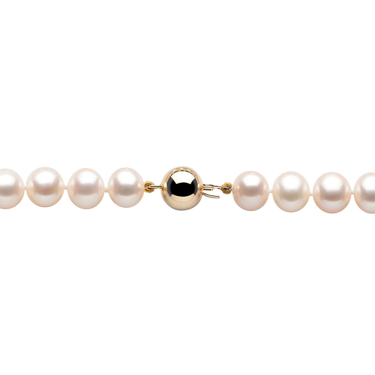 7-7.5mm Cultured Freshwater White Pearl Necklace, 18ct Yellow Gold