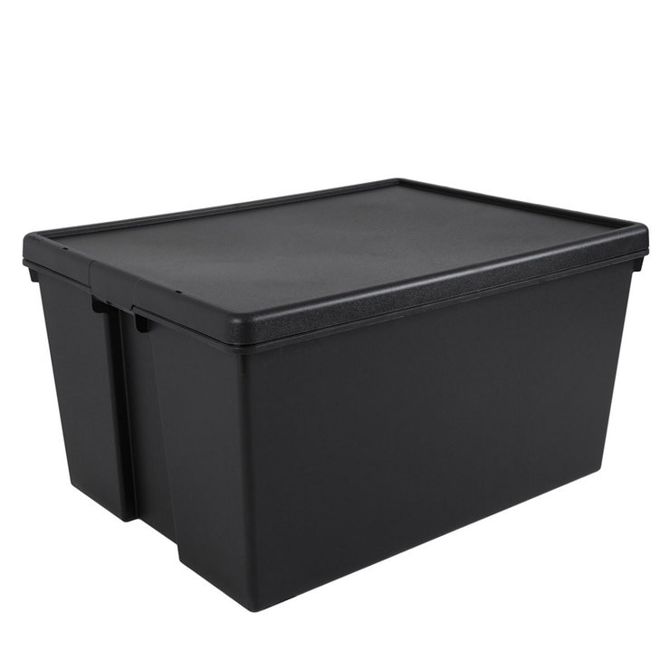 Wham 150L Recycled Heavy Duty Plastic Storage Box with Lid - 2 Pack ...