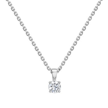 0.33ct Round Brilliant Cut Diamond Solitaire Pendant, 18ct White Gold