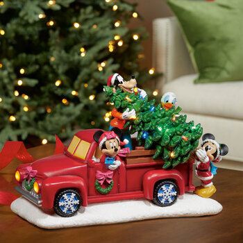 9 Inch (23cm) Disney Christmas Truck with Music and LED Lights