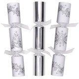 Tom Smith 14 Inch (36cm) Christmas Crackers 8 Pack in Silver & White