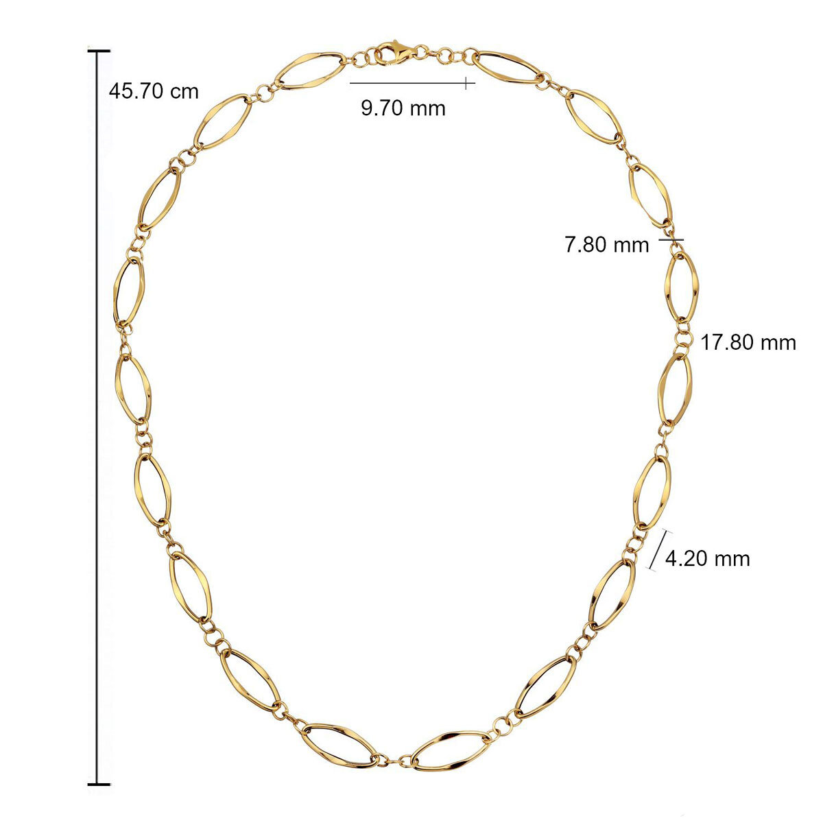 14ct Yellow Gold Oval Link Necklace