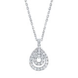 0.50ctw Round Brilliant Cut Diamond Drop Pendant, 14ct White Gold