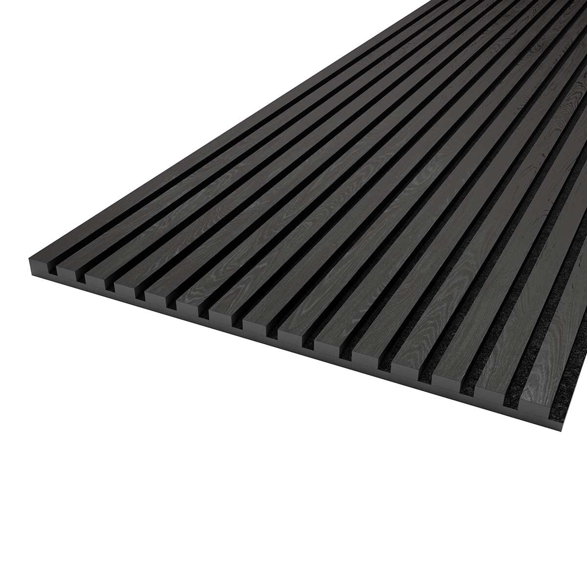 Graphite Decorative Slatted Wood Wall Panel 17mm x 2.4 m x 0.6 m (2 panels per pack)