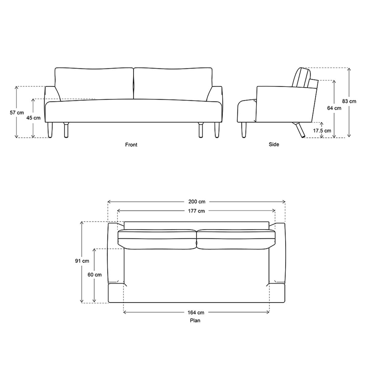 Swyft Model 05 3 Seater Sofa in Umber