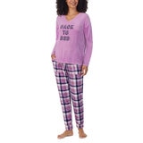 Jane & Bleeker Women's Silky Plush 2 Piece Pyjama Set