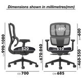 DAMS ELISE BLACK MESH BACK OPERATOR CHAIR WITH HEADREST AND BLACK MESH SEAT