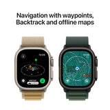 Apple Watch Ultra 2 GPS + Cellular, 49mm Titanium Case with Green Alpine Loop - Medium, MX4R3QA/A