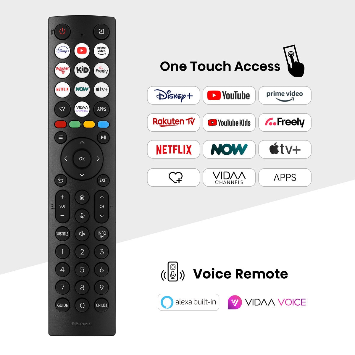 Remote control for Hisense 55A7NQTUK 55" QLED TV